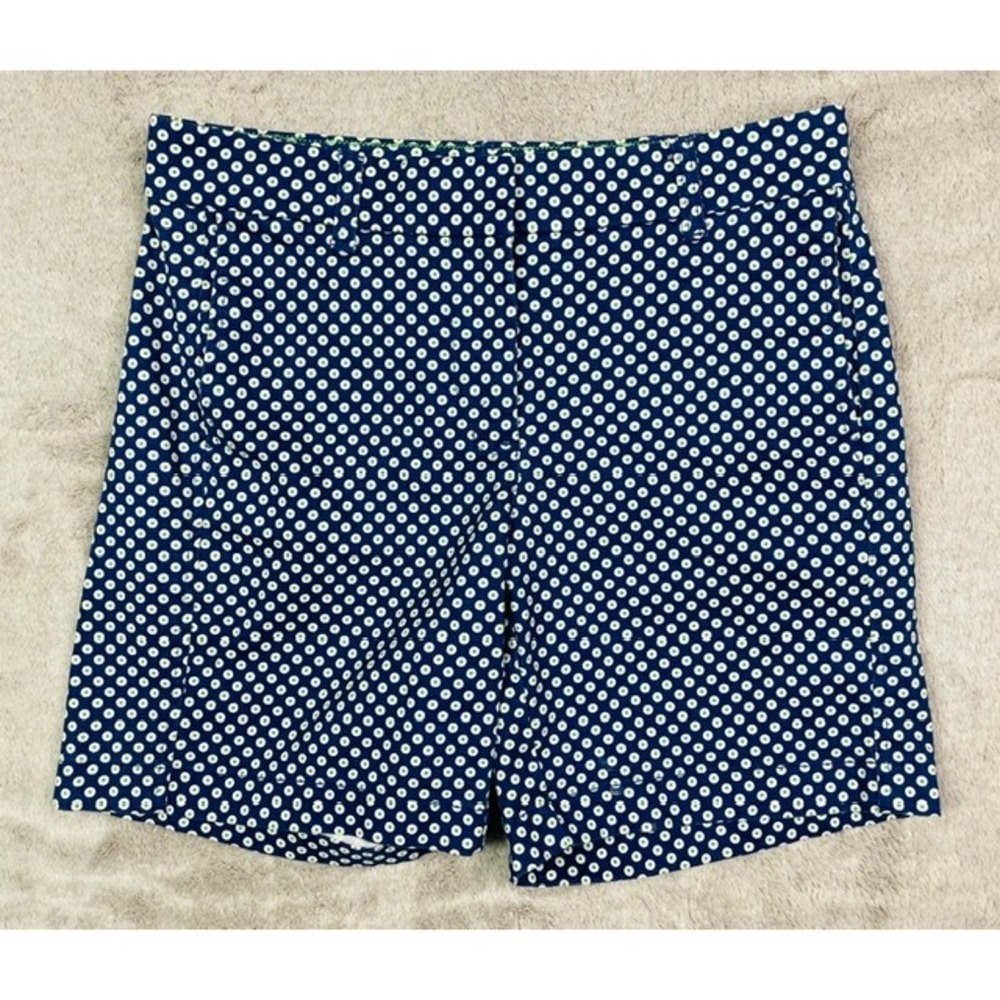 J.Crew Chino Shorts Womens 2 Blue White Excellent Geometric Dot AW029